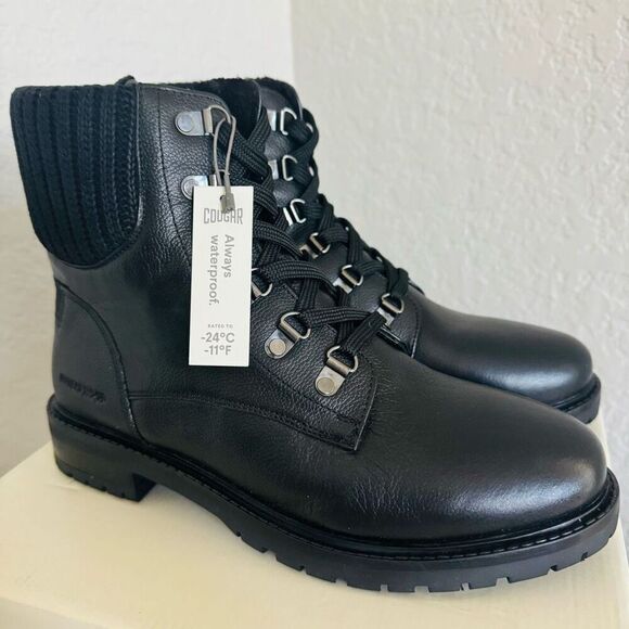 Cougar Kudos Waterproof Leather Insulated Boot, Black, Size 10, NWT - Picture 1 of 16